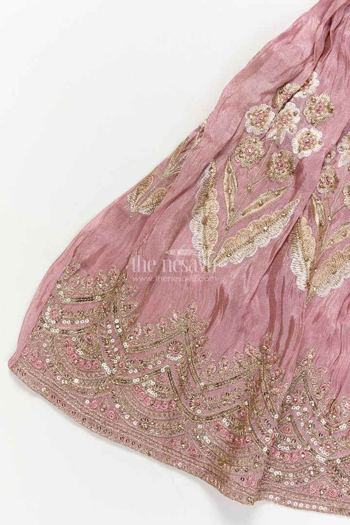 The Nesavu Girls Lehenga Choli Girls Lehenga Choli Set for Weddings and Festive Celebrations Nesavu Nesavu girls lehenga choli set jacket weddings festive family functions