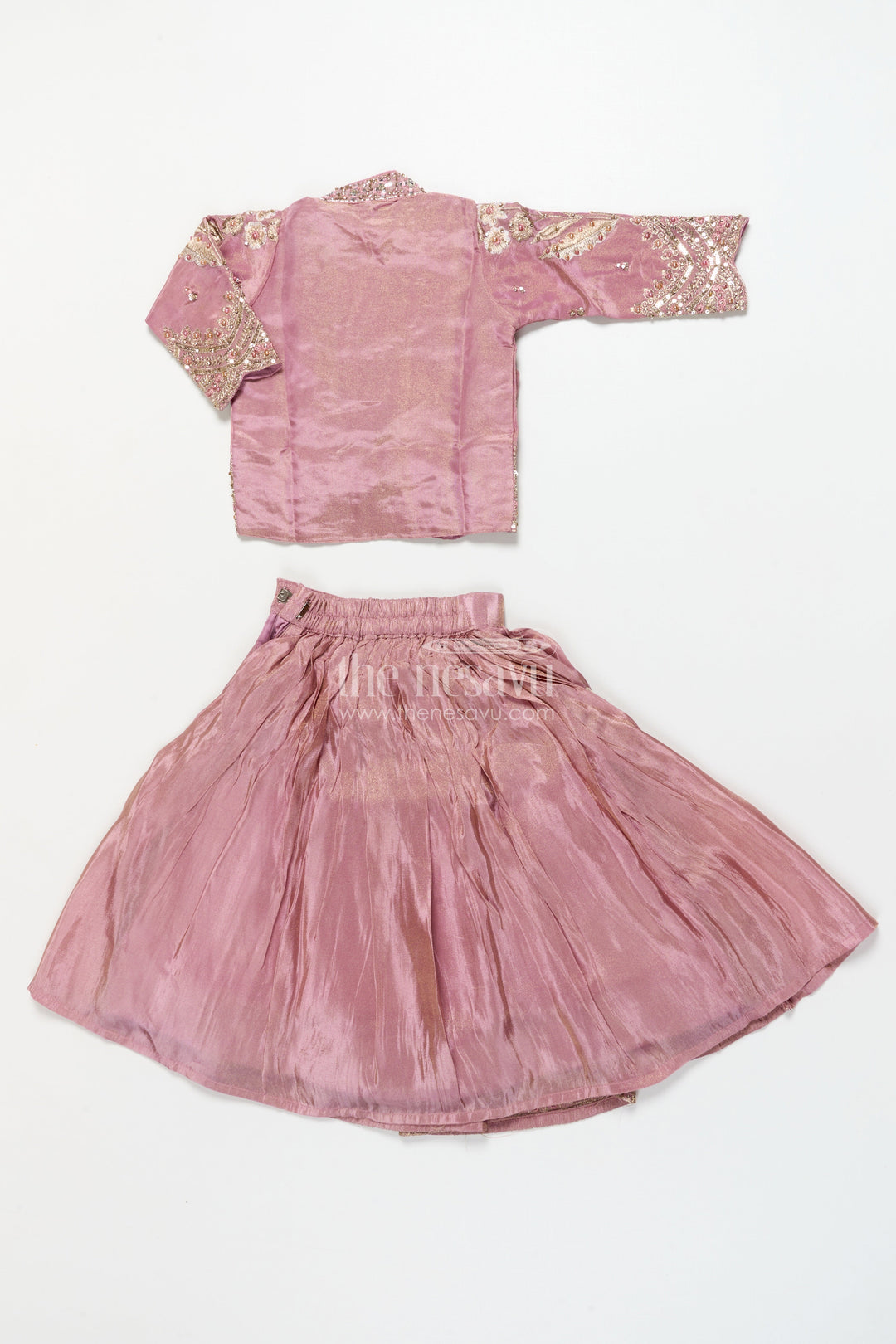 The Nesavu Girls Lehenga Choli Girls Lehenga Choli Set for Weddings and Festive Celebrations Nesavu Nesavu girls lehenga choli set jacket weddings festive family functions