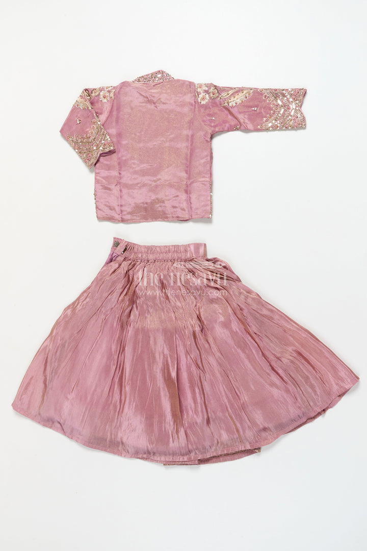 The Nesavu Girls Lehenga Choli Girls Lehenga Choli Set for Weddings and Festive Celebrations Nesavu Nesavu girls lehenga choli set jacket weddings festive family functions