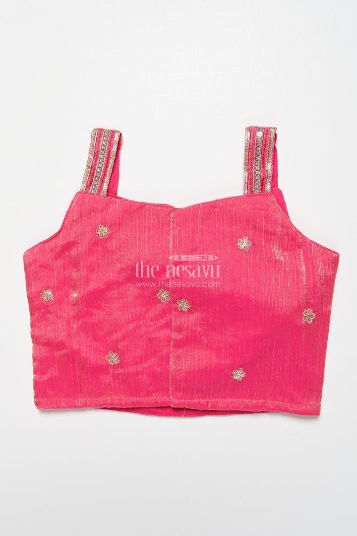 The Nesavu Girls Lehenga Choli Girls Lehenga Choli Set for Weddings and Festive Occasions Nesavu Nesavu designer lehenga choli girls embroidered georgette blouse flared festive skirt