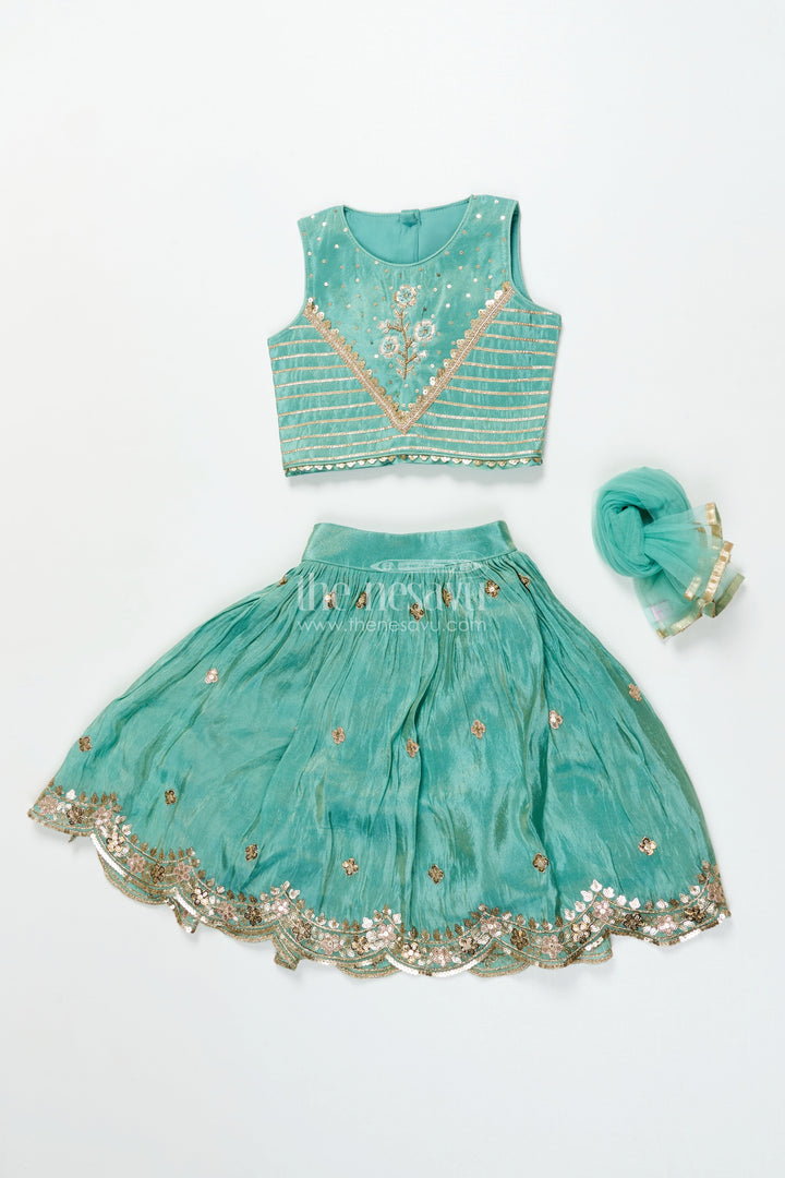 The Nesavu Girls Lehenga Choli Girls Lehenga Choli Set for Weddings and Temple Festivals Nesavu Nesavu girls designer lehenga choli set zari embroidery weddings traditional festivals