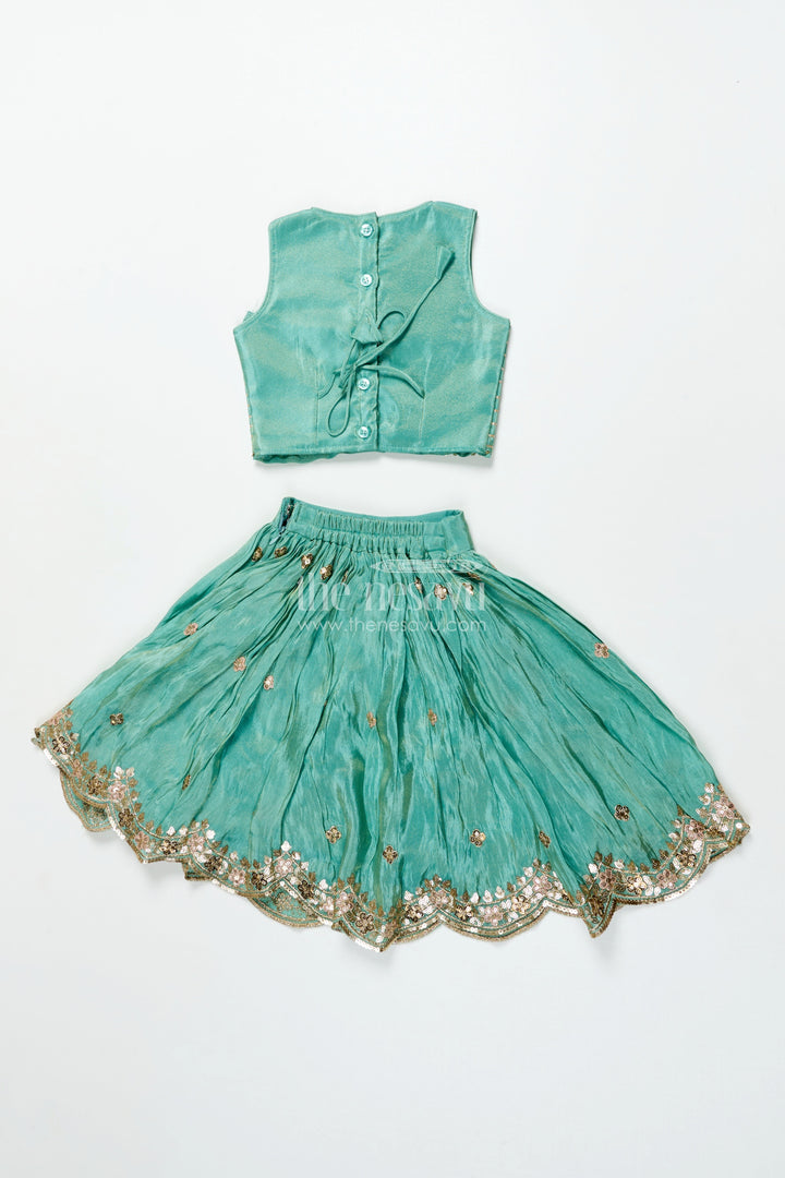 The Nesavu Girls Lehenga Choli Girls Lehenga Choli Set for Weddings and Temple Festivals Nesavu Nesavu girls designer lehenga choli set zari embroidery weddings traditional festivals