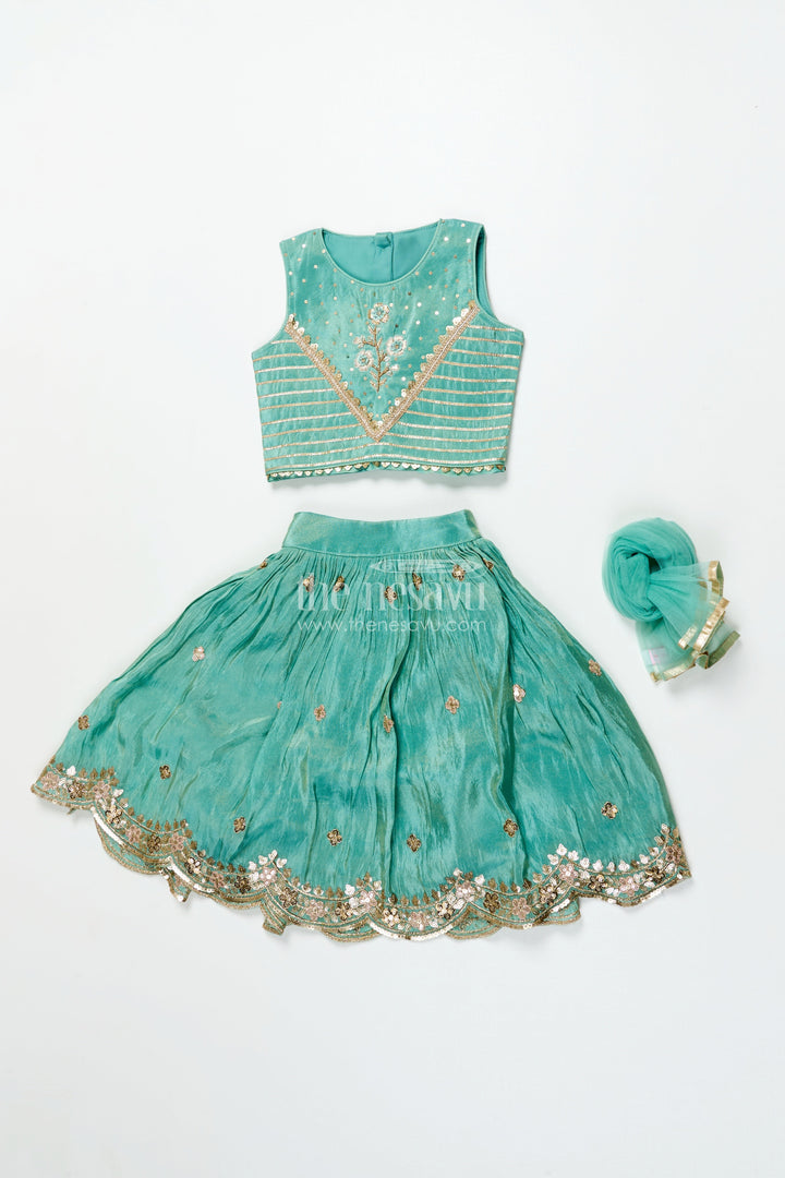 The Nesavu Girls Lehenga Choli Girls Lehenga Choli Set for Weddings and Temple Festivals Nesavu Nesavu girls designer lehenga choli set zari embroidery weddings traditional festivals