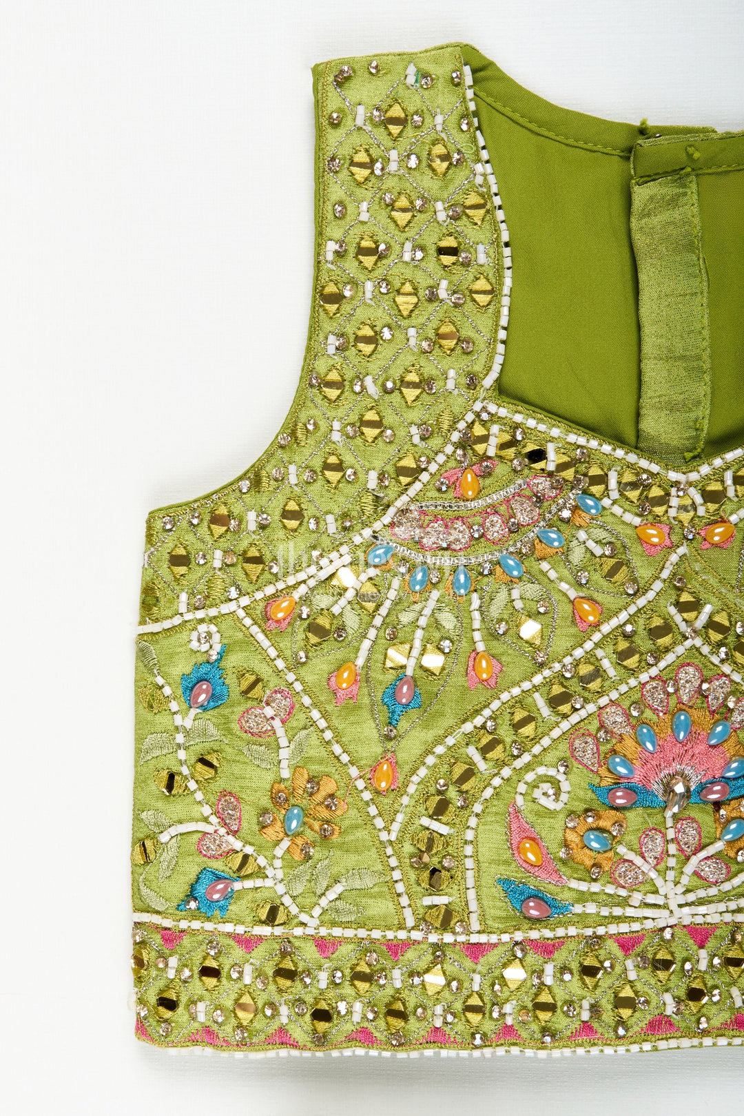 The Nesavu Girls Lehenga Choli Girls Lehenga Choli Set for Weddings and Traditional Family Celebrations Nesavu Nesavu girls lehenga choli set embroidered tissue silk  ideal weddings festive occasions