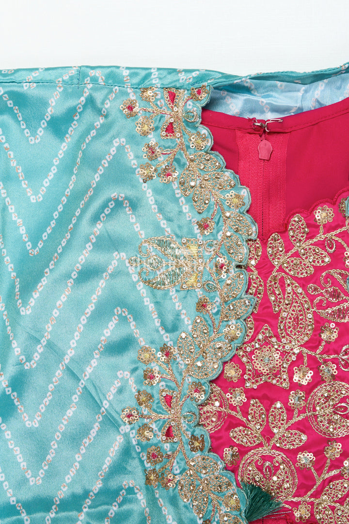 The Nesavu Girls Lehenga Choli Girls Lehenga Choli Set with Embroidered Shrug for Celebrations Nesavu Nesavu girls lehenga set embroidered shrug muslin silk weddings Diwali