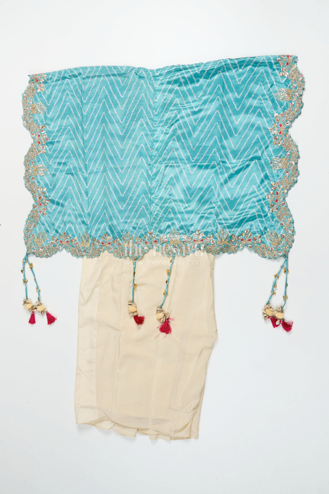 The Nesavu Girls Lehenga Choli Girls Lehenga Choli Set with Embroidered Shrug for Celebrations Nesavu Nesavu girls lehenga set embroidered shrug muslin silk weddings Diwali