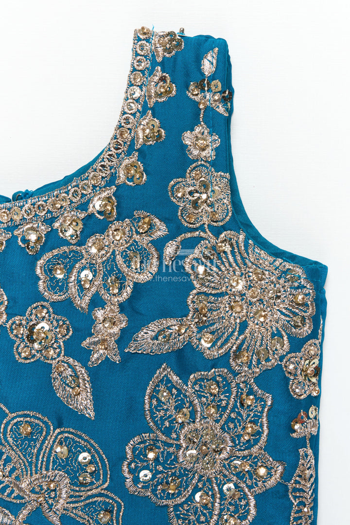 The Nesavu Girls Lehenga Choli Girls Lehenga Choli Set with Flared Skirt and Matching Dupatta Nesavu Nesavu georgette lehenga choli girls dupatta