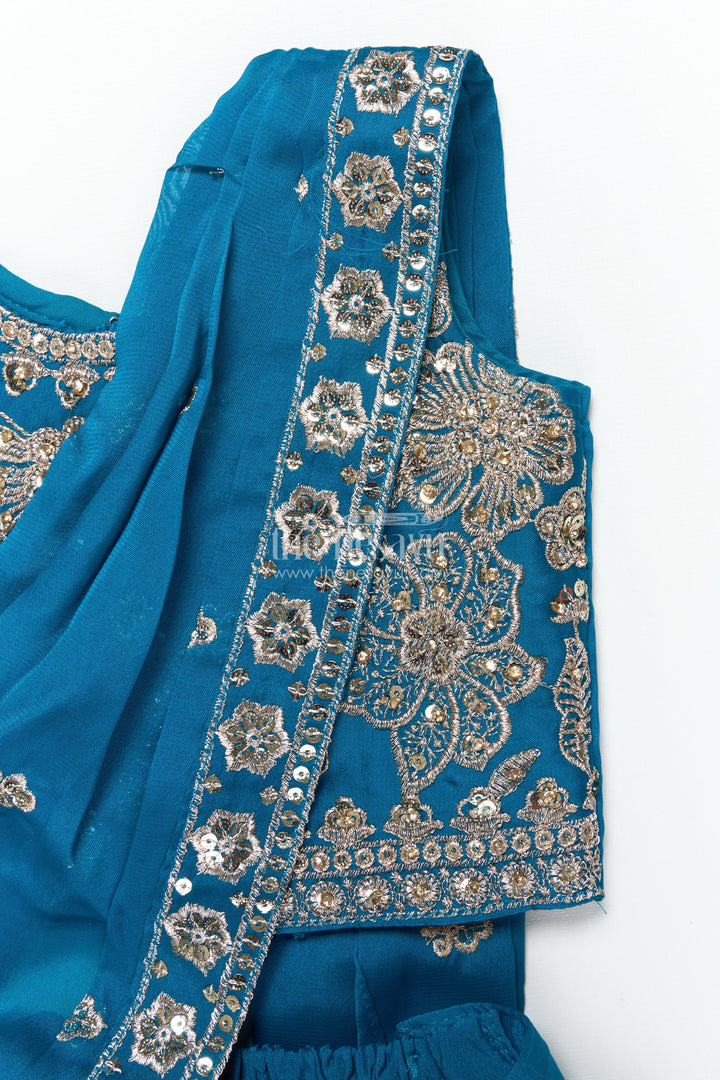 The Nesavu Girls Lehenga Choli Girls Lehenga Choli Set with Flared Skirt and Matching Dupatta Nesavu Nesavu georgette lehenga choli girls dupatta