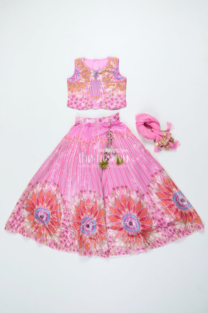 The Nesavu Girls Lehenga Choli Girls Lehenga Choli with Designer Embroidery for Weddings and Festive Occasions Nesavu Nesavu girls lehenga choli designer embroidery sequin detailing perfect weddings festivals