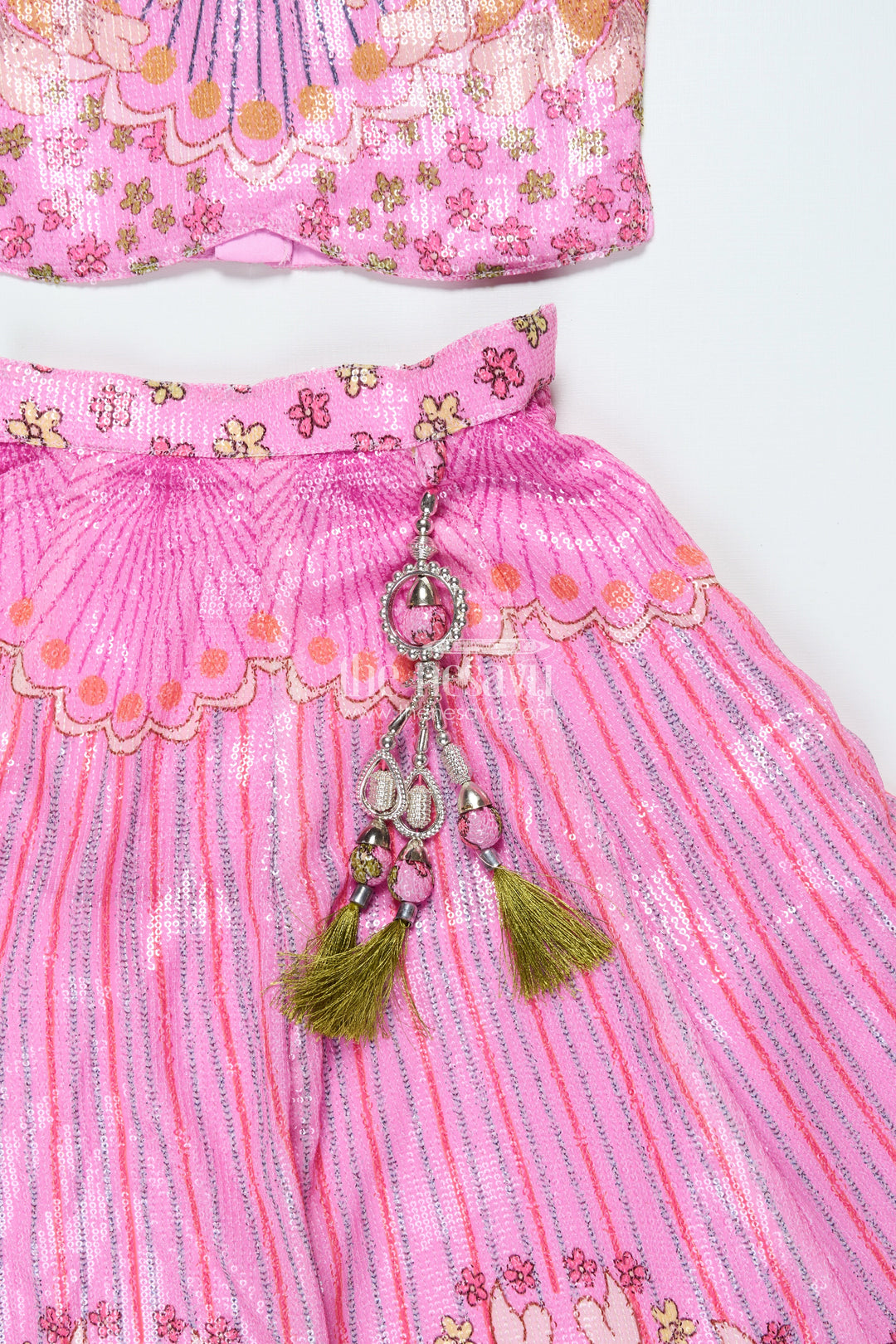 The Nesavu Girls Lehenga Choli Girls Lehenga Choli with Designer Embroidery for Weddings and Festive Occasions Nesavu Nesavu girls lehenga choli designer embroidery sequin detailing perfect weddings festivals