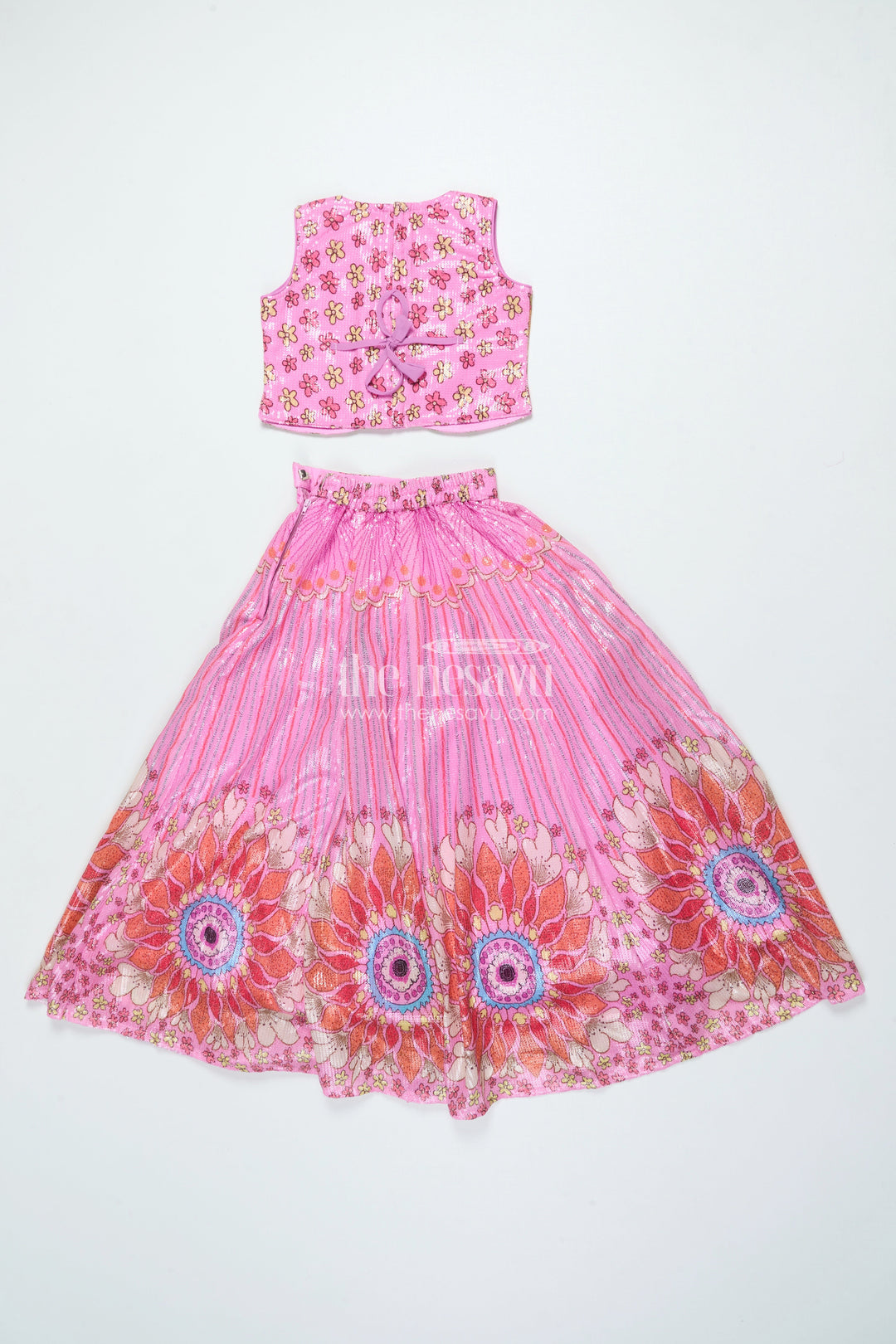 The Nesavu Girls Lehenga Choli Girls Lehenga Choli with Designer Embroidery for Weddings and Festive Occasions Nesavu Nesavu girls lehenga choli designer embroidery sequin detailing perfect weddings festivals