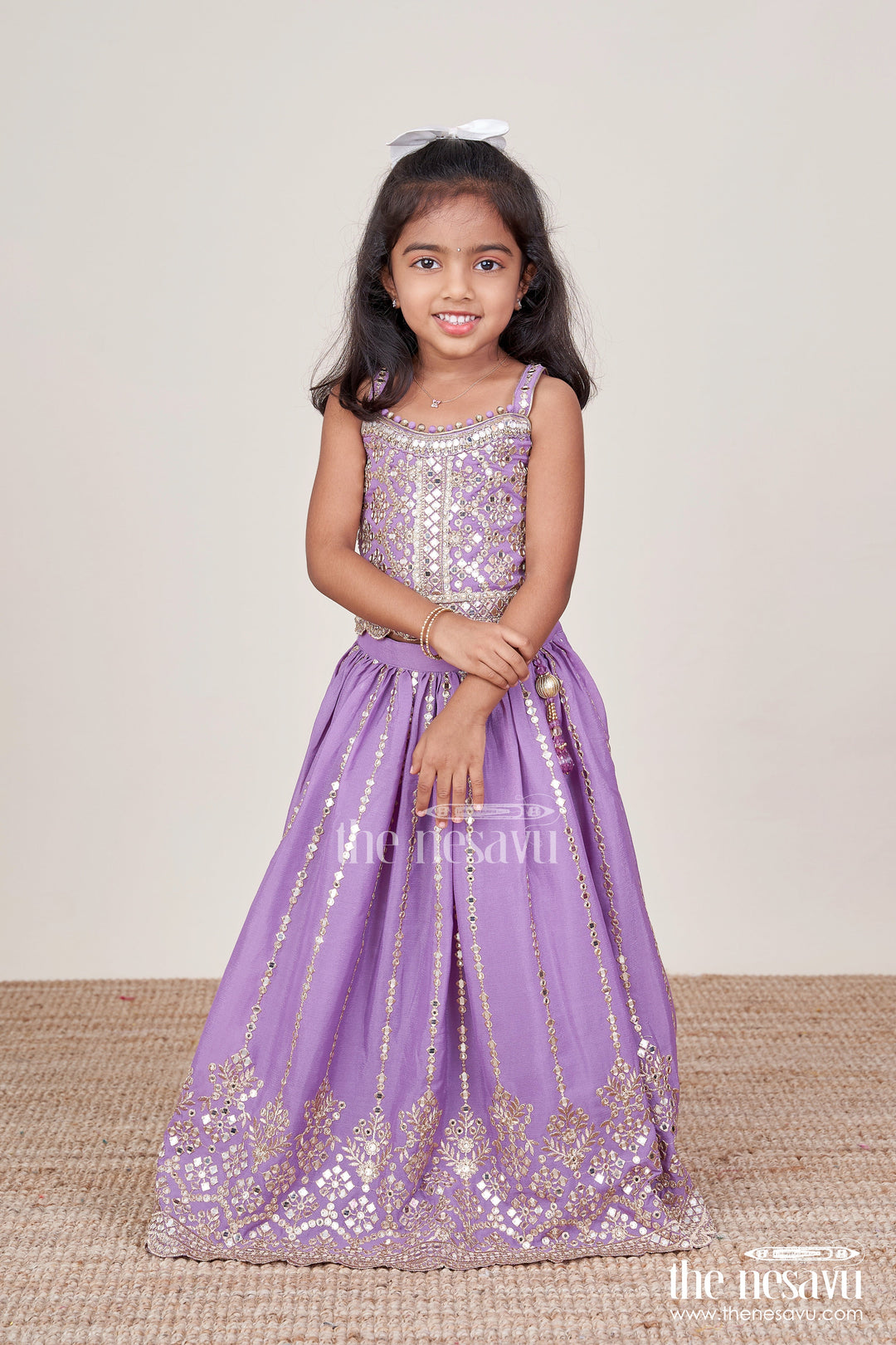 The Nesavu Girls Lehenga Choli Girls Lehenga Choli with Designer Yoke and Festive Dupatta Nesavu Nesavu girls lehenga choli designer yoke festive dupatta