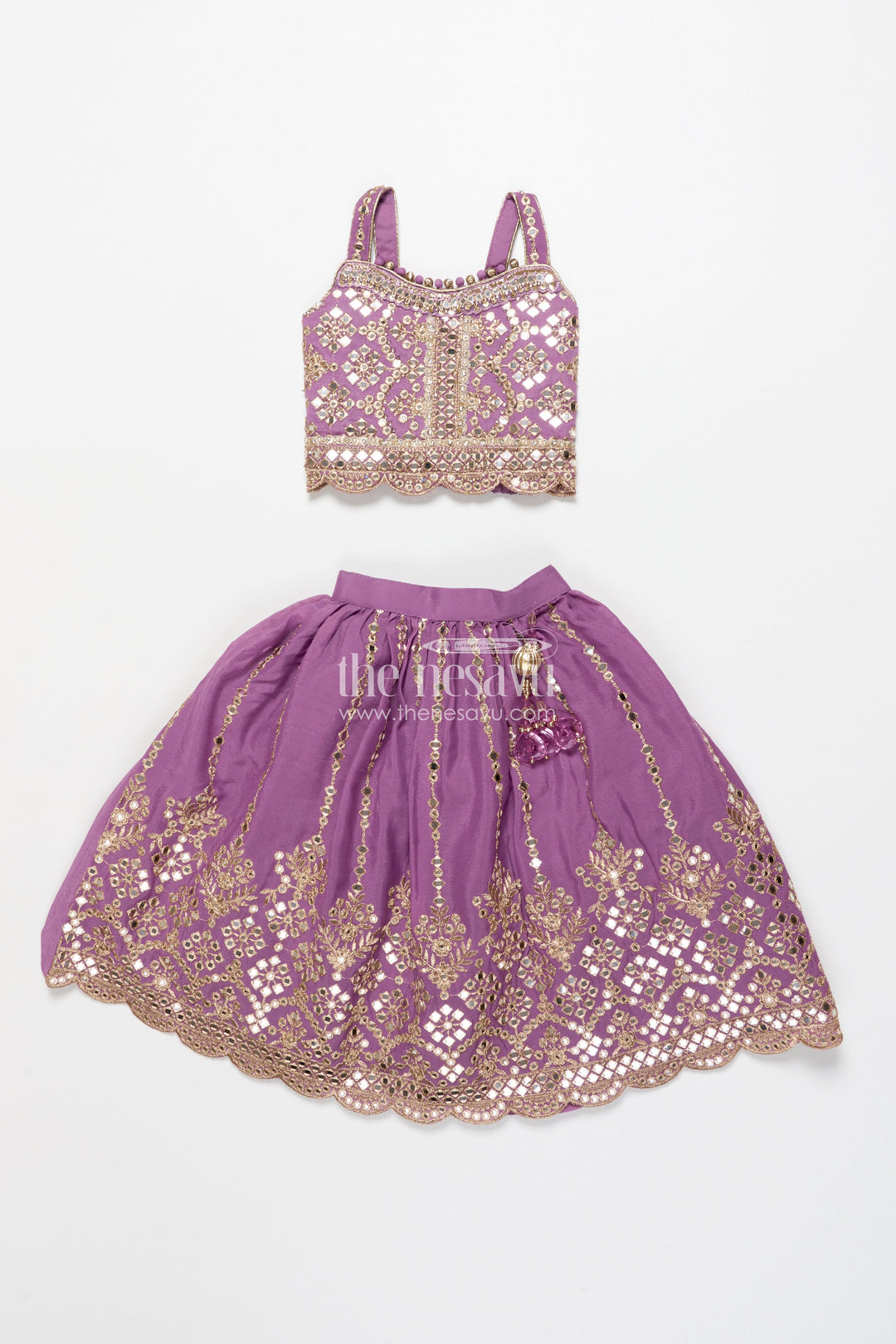 The Nesavu Girls Lehenga Choli Girls Lehenga Choli with Designer Yoke and Festive Dupatta Nesavu Nesavu girls lehenga choli designer yoke festive dupatta