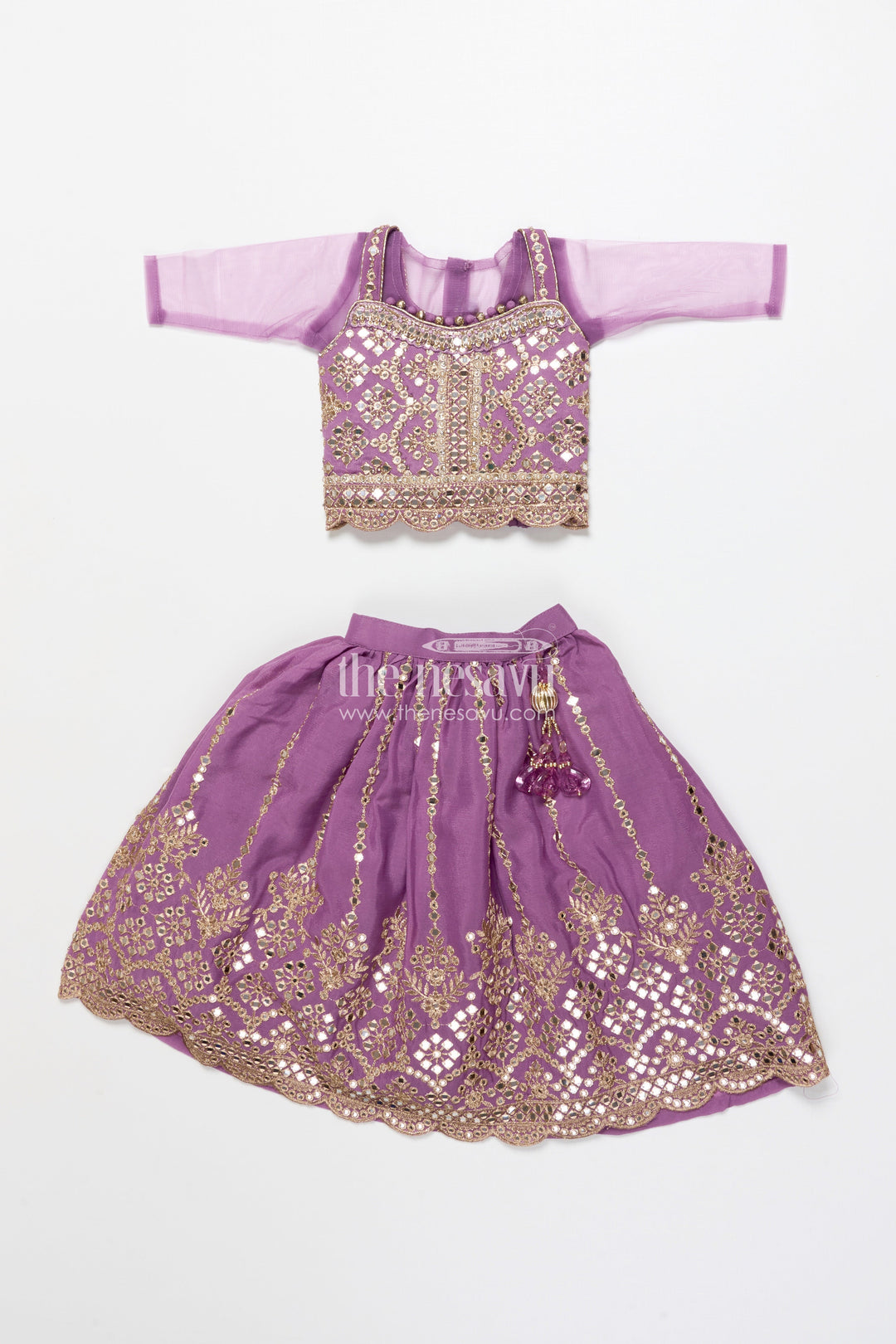 The Nesavu Girls Lehenga Choli Girls Lehenga Choli with Designer Yoke and Festive Dupatta Nesavu Nesavu girls lehenga choli designer yoke festive dupatta