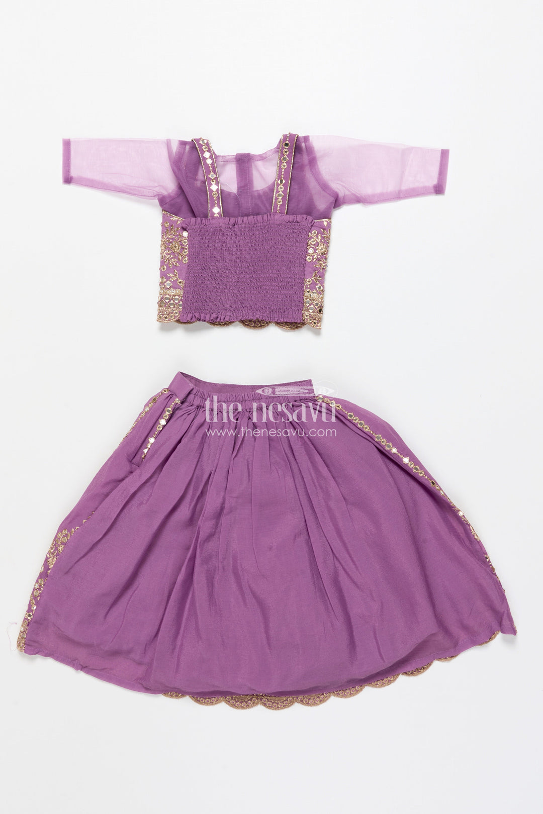 The Nesavu Girls Lehenga Choli Girls Lehenga Choli with Designer Yoke and Festive Dupatta Nesavu Nesavu girls lehenga choli designer yoke festive dupatta