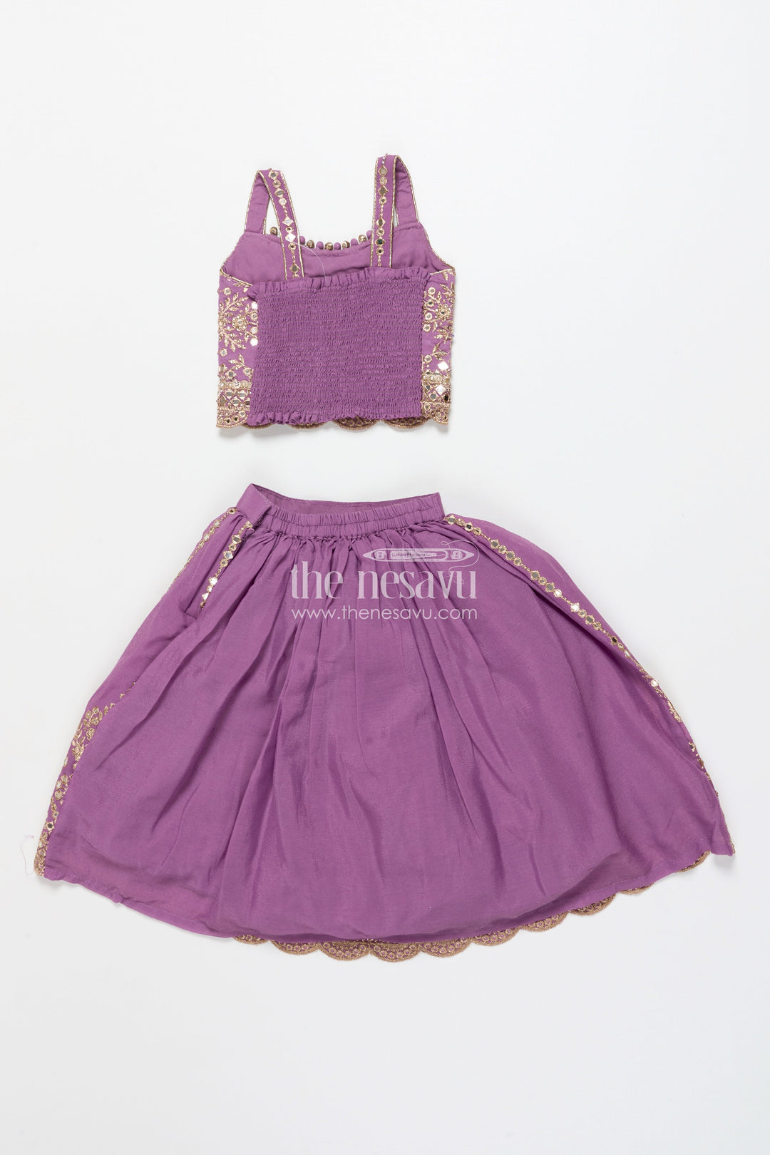 The Nesavu Girls Lehenga Choli Girls Lehenga Choli with Designer Yoke and Festive Dupatta Nesavu Nesavu girls lehenga choli designer yoke festive dupatta