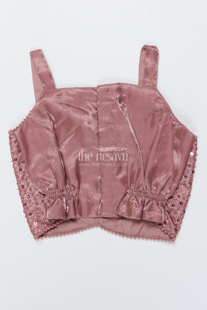 The Nesavu Girls Lehenga Choli Girls Lehenga Choli with Embroidered Jacket for Festive Parties Nesavu Nesavu purple girls lehenga choli organza embroidered jacket festive occasions