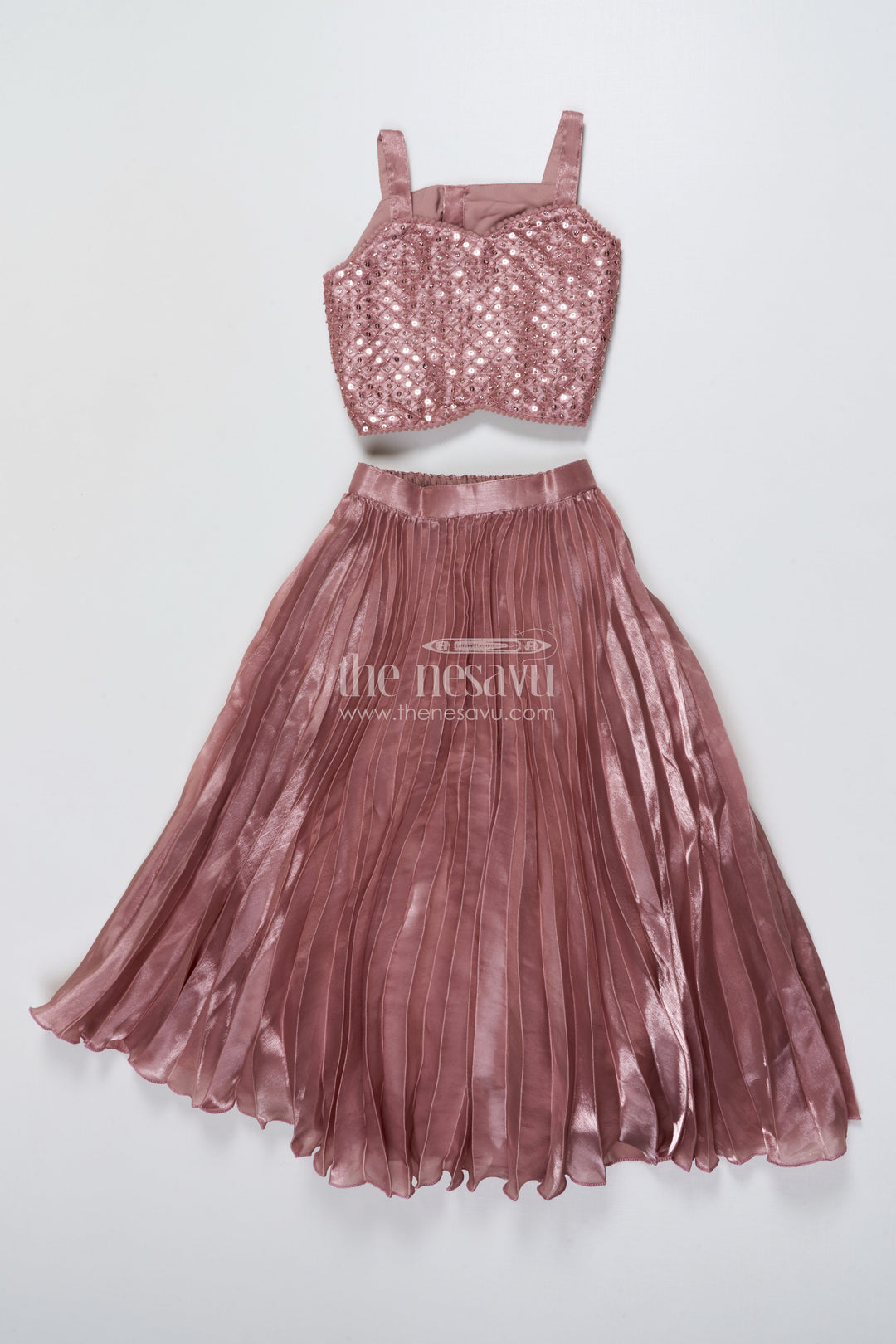 The Nesavu Girls Lehenga Choli Girls Lehenga Choli with Embroidered Jacket for Festive Parties Nesavu Nesavu purple girls lehenga choli organza embroidered jacket festive occasions