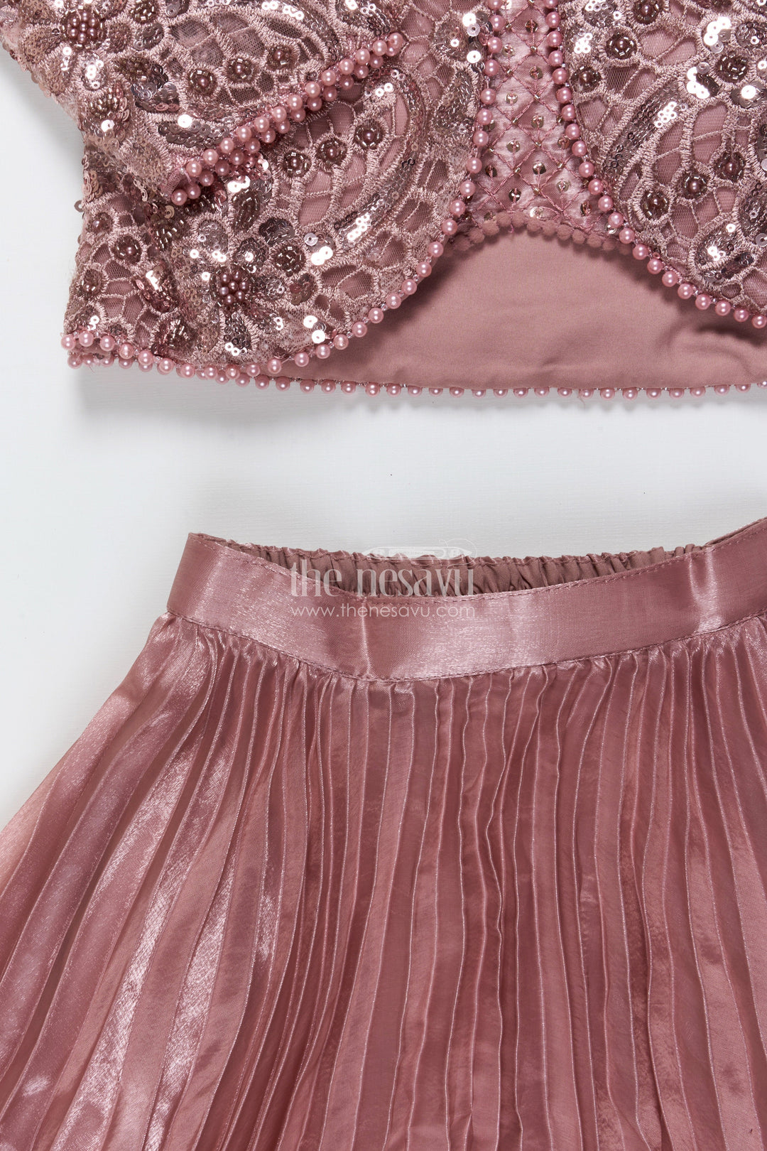 The Nesavu Girls Lehenga Choli Girls Lehenga Choli with Embroidered Jacket for Festive Parties Nesavu Nesavu purple girls lehenga choli organza embroidered jacket festive occasions