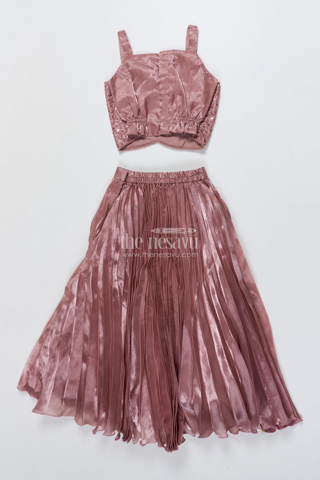 The Nesavu Girls Lehenga Choli Girls Lehenga Choli with Embroidered Jacket for Festive Parties Nesavu Nesavu purple girls lehenga choli organza embroidered jacket festive occasions