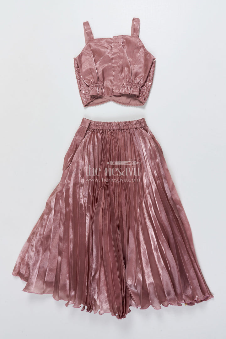 The Nesavu Girls Lehenga Choli Girls Lehenga Choli with Embroidered Jacket for Festive Parties Nesavu Nesavu purple girls lehenga choli organza embroidered jacket festive occasions