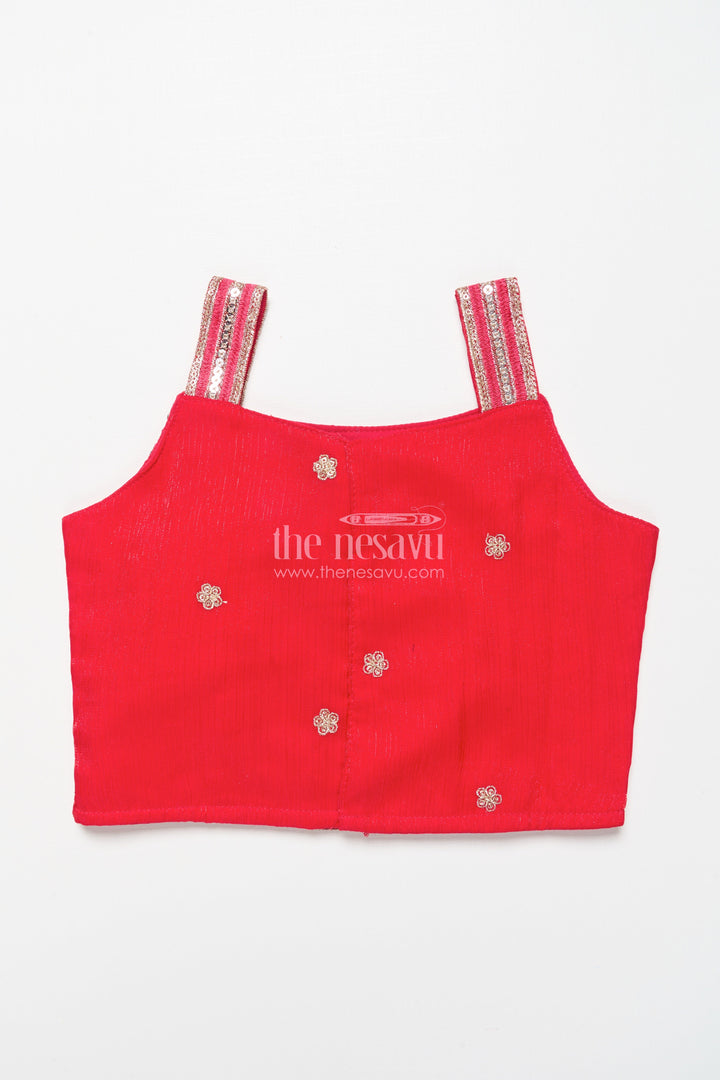 The Nesavu Girls Lehenga Choli Girls Lehenga Choli with Embroidery for Weddings and Sangeet Nights Nesavu Nesavu designer lehenga choli girls organza embroidery ideal weddings celebrations