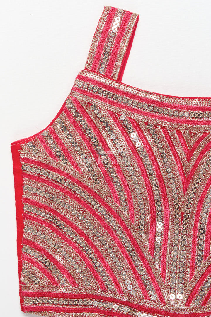 The Nesavu Girls Lehenga Choli Girls Lehenga Choli with Embroidery for Weddings and Sangeet Nights Nesavu Nesavu designer lehenga choli girls organza embroidery ideal weddings celebrations