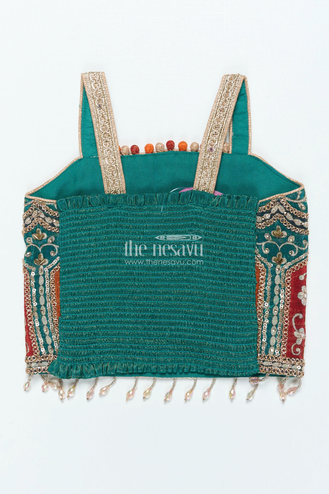 The Nesavu Girls Lehenga Choli Girls Lehenga Choli with Mirror Embroidery for Festive Functions and Family Celebrations Nesavu Nesavu girls lehenga choli viscose silk mirror embroidery ideal weddings cultural events