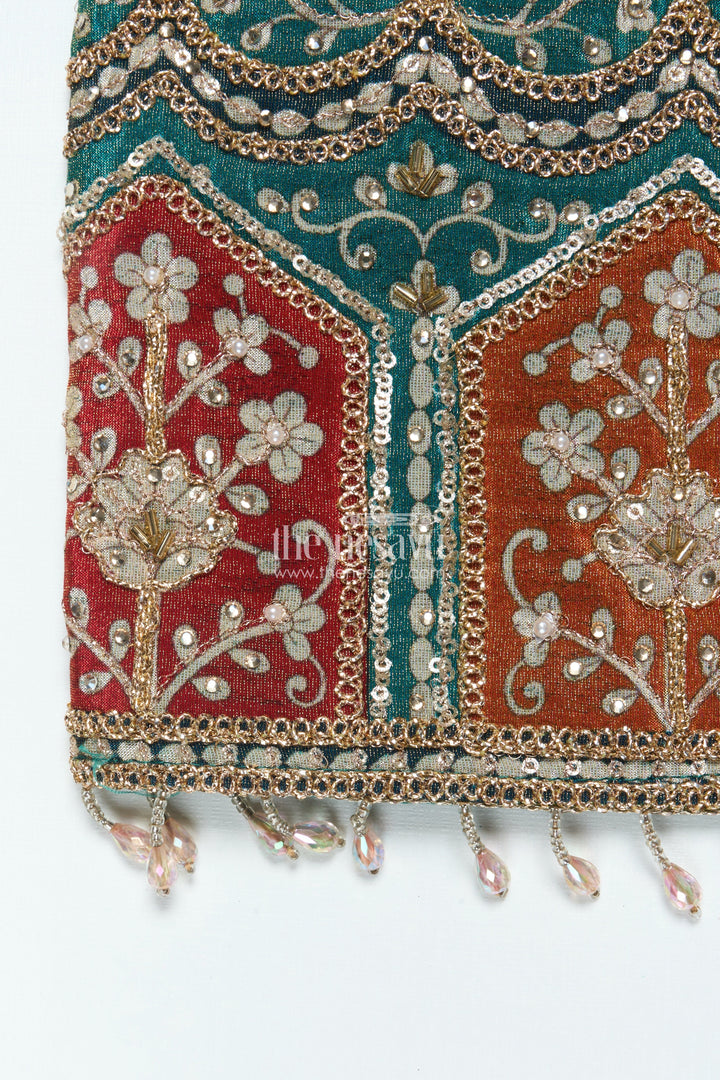 The Nesavu Girls Lehenga Choli Girls Lehenga Choli with Mirror Embroidery for Festive Functions and Family Celebrations Nesavu Nesavu girls lehenga choli viscose silk mirror embroidery ideal weddings cultural events