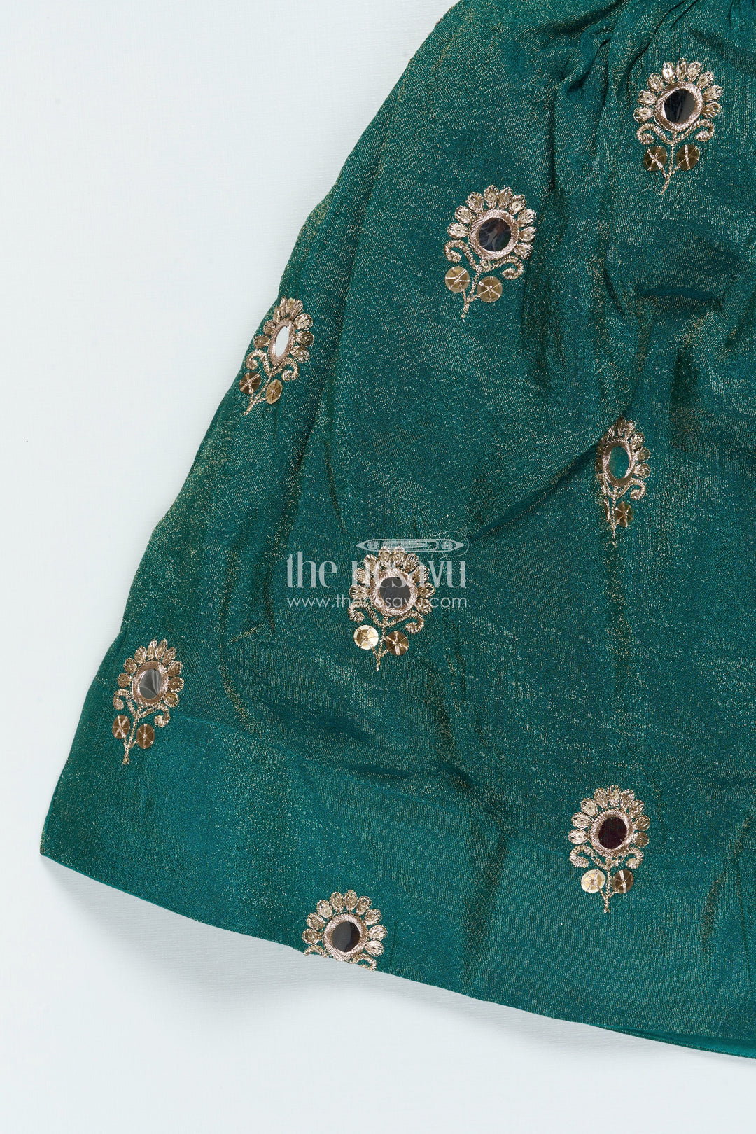 The Nesavu Girls Lehenga Choli Girls Lehenga Choli with Mirror Embroidery for Festive Functions and Family Celebrations Nesavu Nesavu girls lehenga choli viscose silk mirror embroidery ideal weddings cultural events