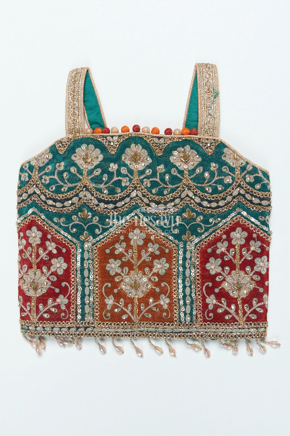 The Nesavu Girls Lehenga Choli Girls Lehenga Choli with Mirror Embroidery for Festive Functions and Family Celebrations Nesavu Nesavu girls lehenga choli viscose silk mirror embroidery ideal weddings cultural events