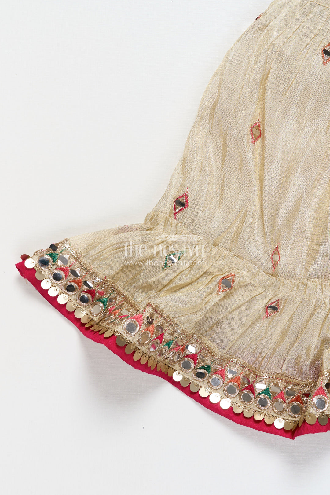 The Nesavu Girls Lehenga Choli Girls Lehenga Choli with Mirror Work and Festive Design Nesavu Nesavu girls lehenga choli mirror work festive design