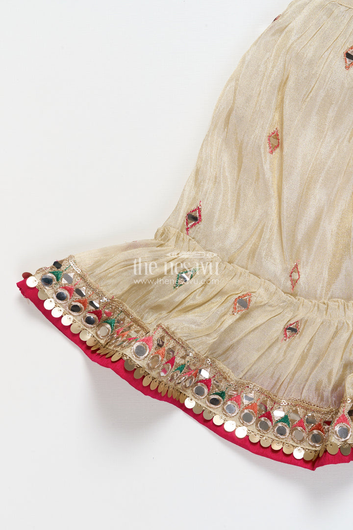 The Nesavu Girls Lehenga Choli Girls Lehenga Choli with Mirror Work and Festive Design Nesavu Nesavu girls lehenga choli mirror work festive design