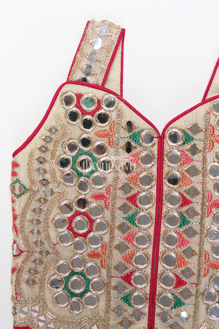 The Nesavu Girls Lehenga Choli Girls Lehenga Choli with Mirror Work and Festive Design Nesavu Nesavu girls lehenga choli mirror work festive design