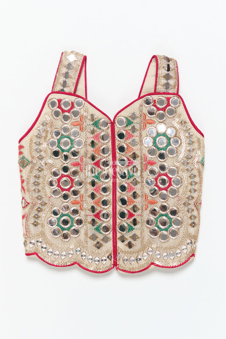 The Nesavu Girls Lehenga Choli Girls Lehenga Choli with Mirror Work and Festive Design Nesavu Nesavu girls lehenga choli mirror work festive design