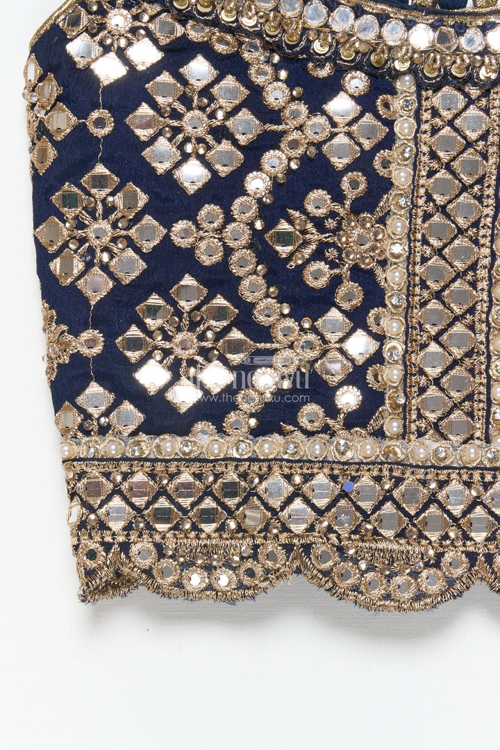 The Nesavu Girls Lehenga Choli Girls Lehenga Choli with Royal Festive Yoke and Dupatta Nesavu Nesavu girls lehenga choli festive yoke dupatta