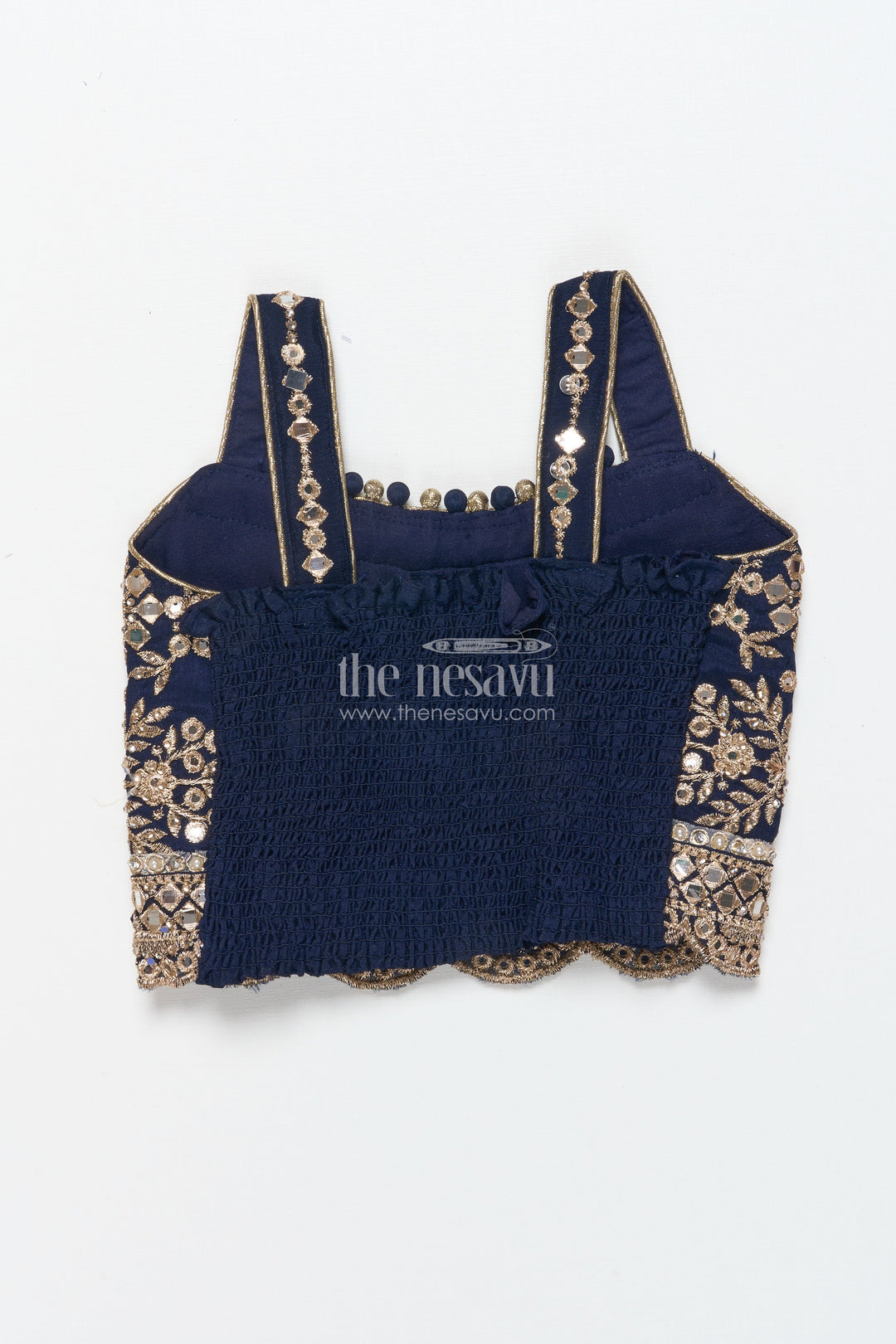 The Nesavu Girls Lehenga Choli Girls Lehenga Choli with Royal Festive Yoke and Dupatta Nesavu Nesavu girls lehenga choli festive yoke dupatta