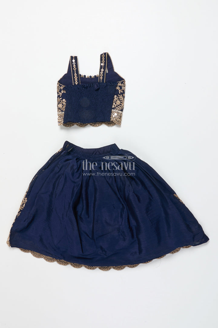 The Nesavu Girls Lehenga Choli Girls Lehenga Choli with Royal Festive Yoke and Dupatta Nesavu Nesavu girls lehenga choli festive yoke dupatta