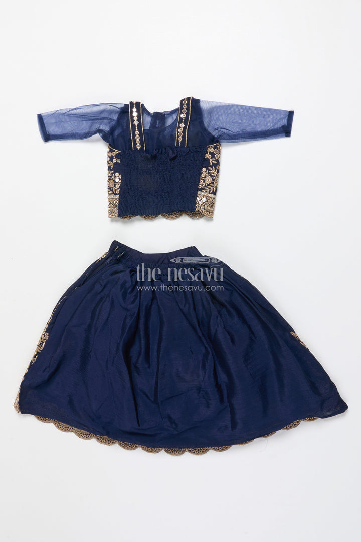 The Nesavu Girls Lehenga Choli Girls Lehenga Choli with Royal Festive Yoke and Dupatta Nesavu Nesavu girls lehenga choli festive yoke dupatta