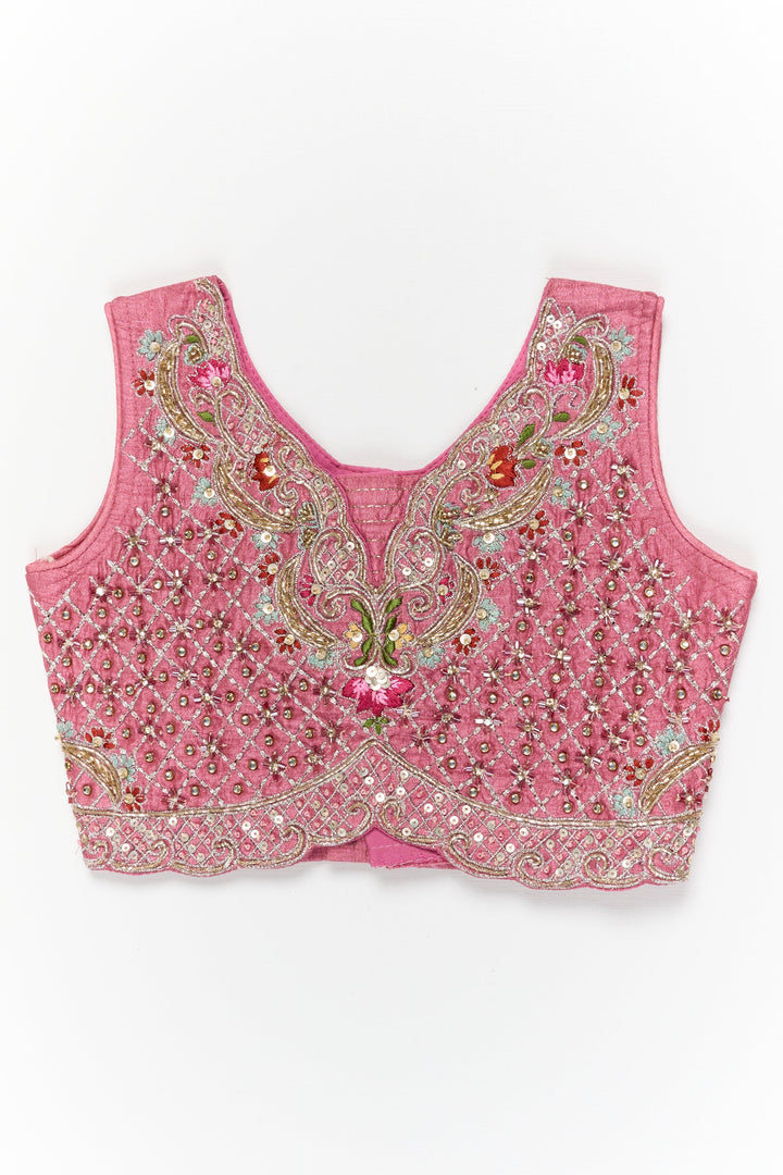 The Nesavu Girls Lehenga Choli Girls Lehenga Choli with Sequin Embroidery for Festive Celebrations Nesavu Nesavu girls lehenga choli set with sequin embroidered skirt and heavy yoke for weddings and functions