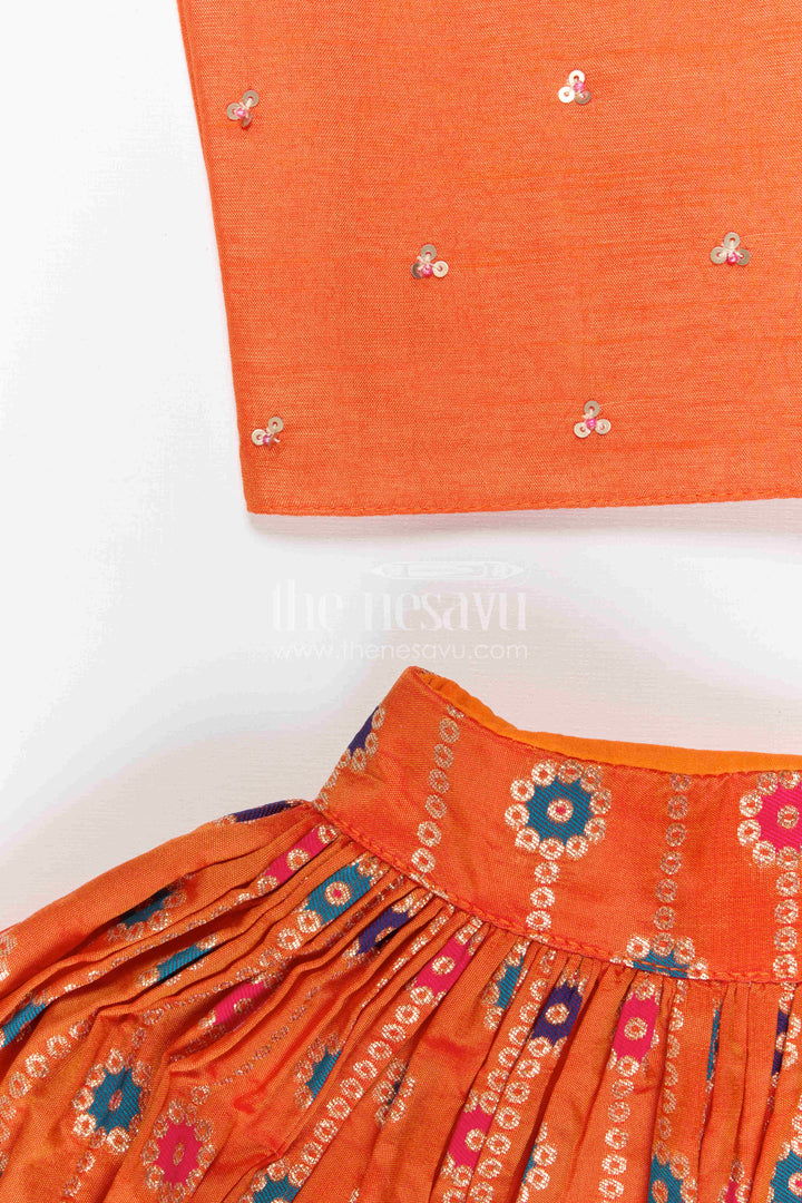 The Nesavu Girls Ethnic Lehenga Girls Lehenga for Festive Occasions and Weddings Nesavu Nesavu Girls Lehenga Georgette With Sequence Embroidery For Weddings And Festive Occasions