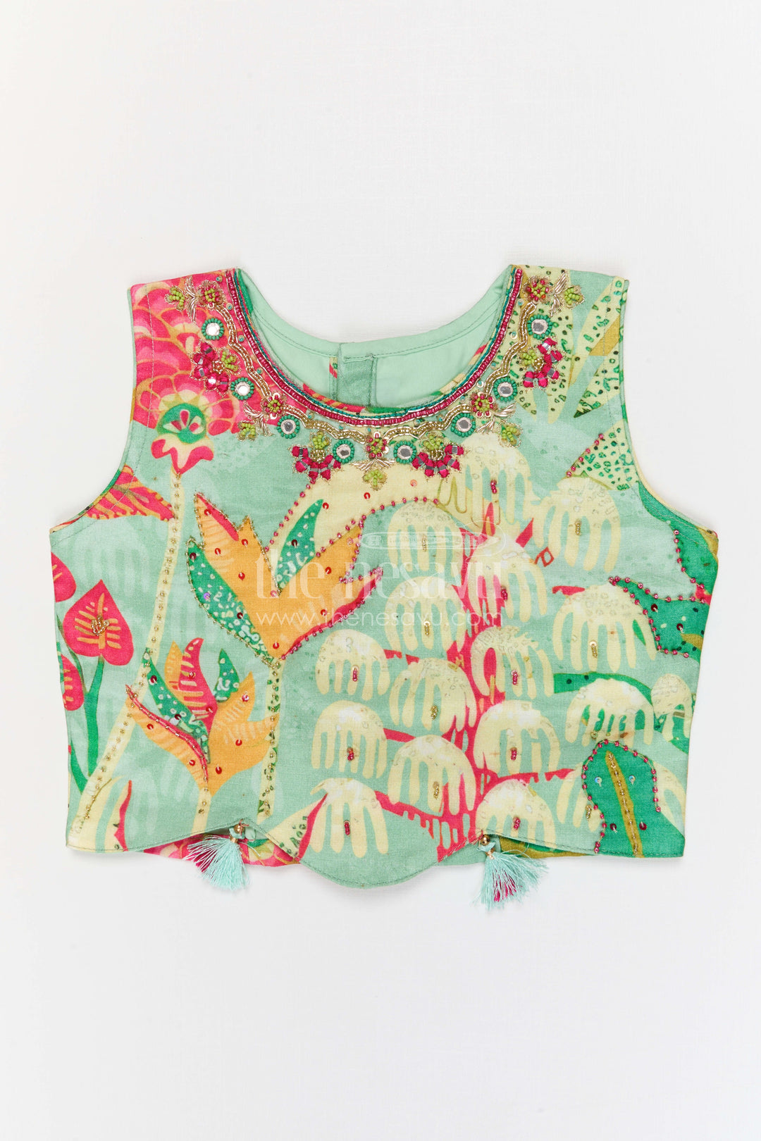 The Nesavu Girls Lehenga Choli Girls Lehenga for Weddings and Diwali Celebrations Nesavu Nesavu girls modal silk lehenga choli for weddings and festive celebrations with digital print skirt