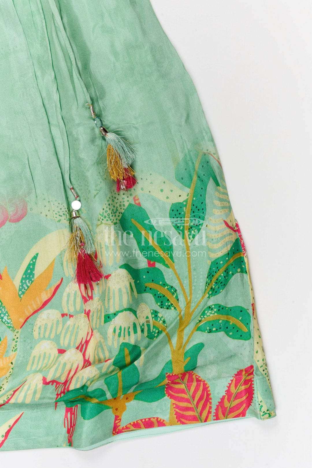 The Nesavu Girls Lehenga Choli Girls Lehenga for Weddings and Diwali Celebrations Nesavu Nesavu girls modal silk lehenga choli for weddings and festive celebrations with digital print skirt