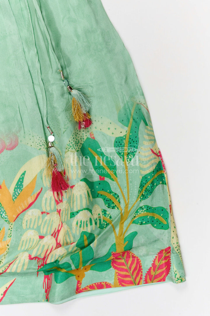 The Nesavu Girls Lehenga Choli Girls Lehenga for Weddings and Diwali Celebrations Nesavu Nesavu girls modal silk lehenga choli for weddings and festive celebrations with digital print skirt