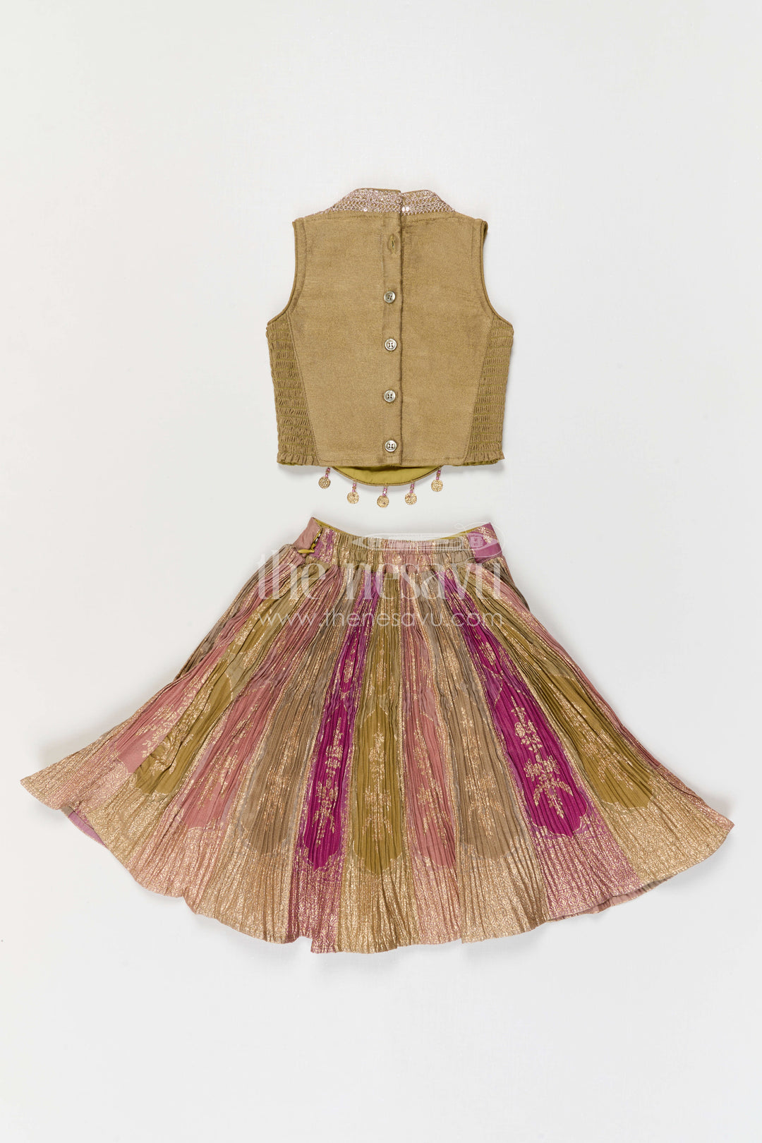 The Nesavu Girls Fancy Lehenga Girls Lehenga for Weddings and Grand Festive Occasions Nesavu Nesavu Girls Lehenga For Weddings And Grand Festive Occasions With Designer Yoke And Flared Silhouette