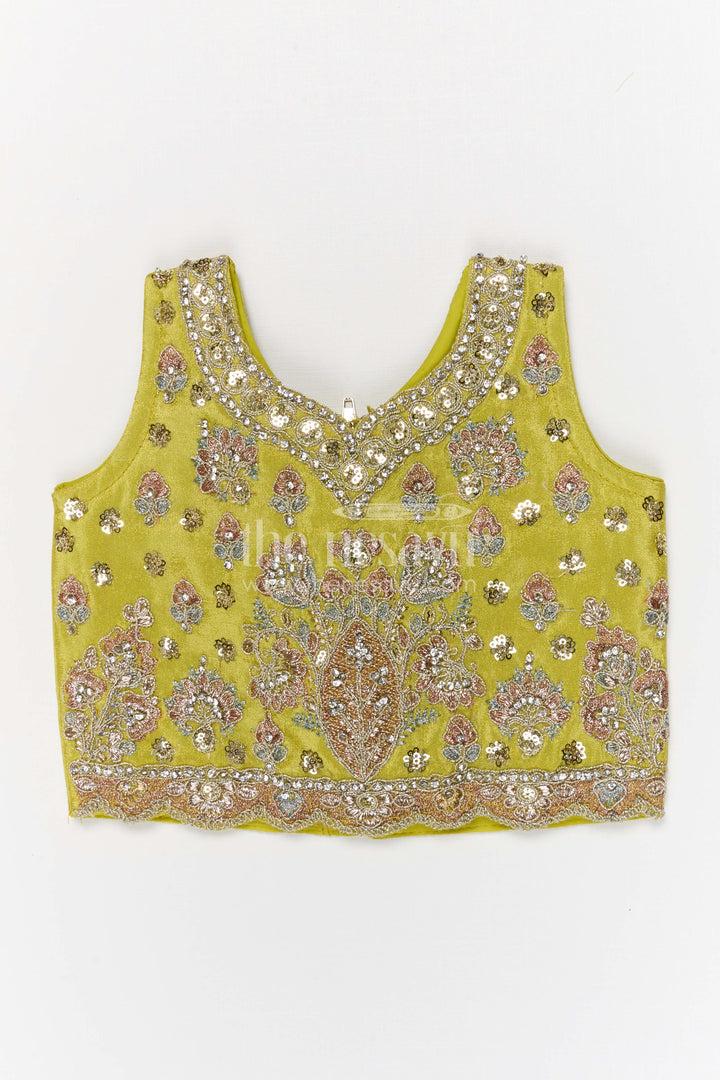 The Nesavu Girls Ethnic Lehenga Girls Lehenga Set for Weddings and Festive Celebrations for Events Nesavu Nesavu girls festive lehenga set for weddings and celebrations viscose silk outfit with designer embroidery