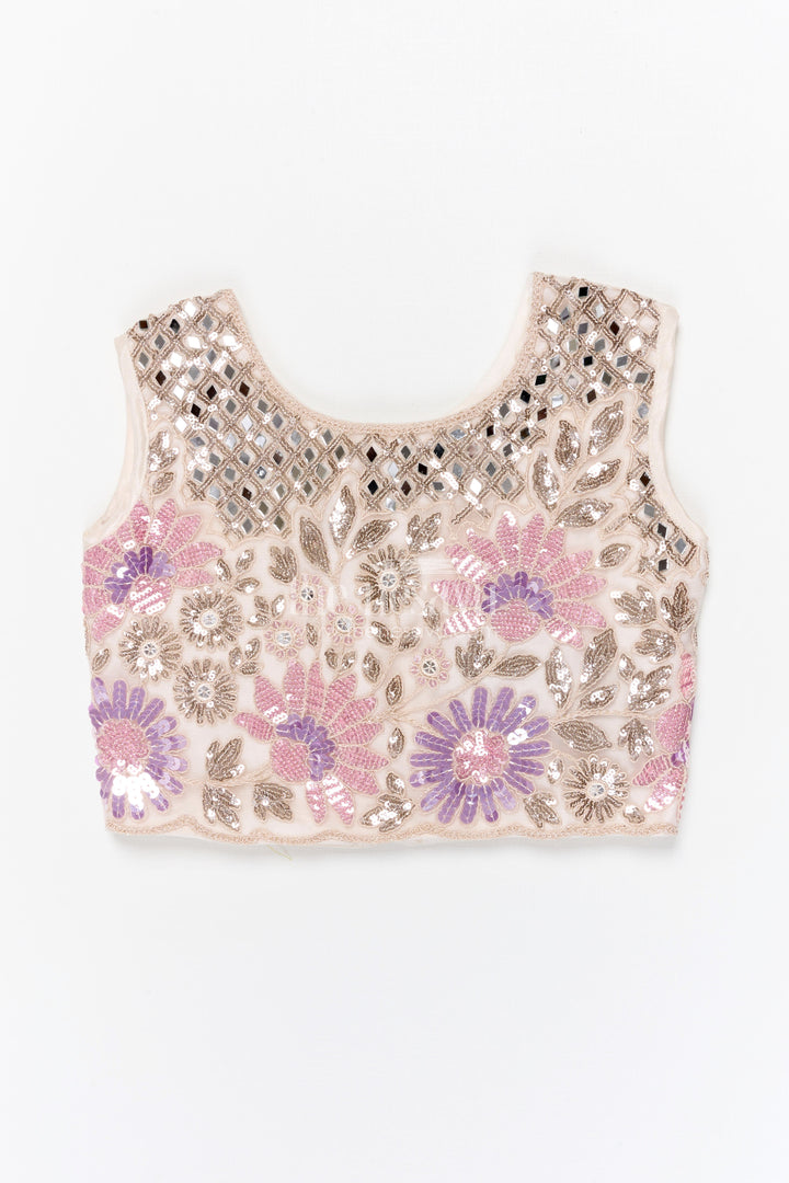 The Nesavu Girls Fancy Lehenga Girls Lehenga Set for Weddings and Grand Festive Celebrations Nesavu Nesavu girls soft net lehenga set with designer embroidered yoke for weddings