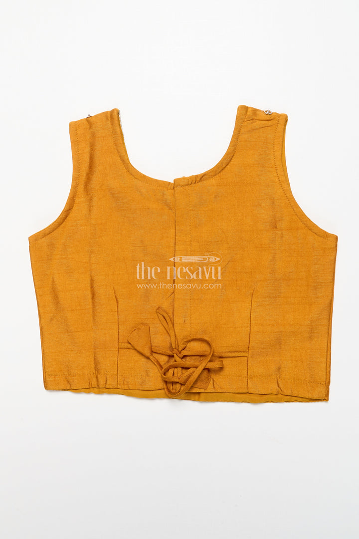 The Nesavu Girls Ethnic Lehenga Girls Lehenga Set with Embroidered Blouse and Digital Print Skirt Nesavu Nesavu girls lehenga set embroidered blouse printed flared skirt festive occasions