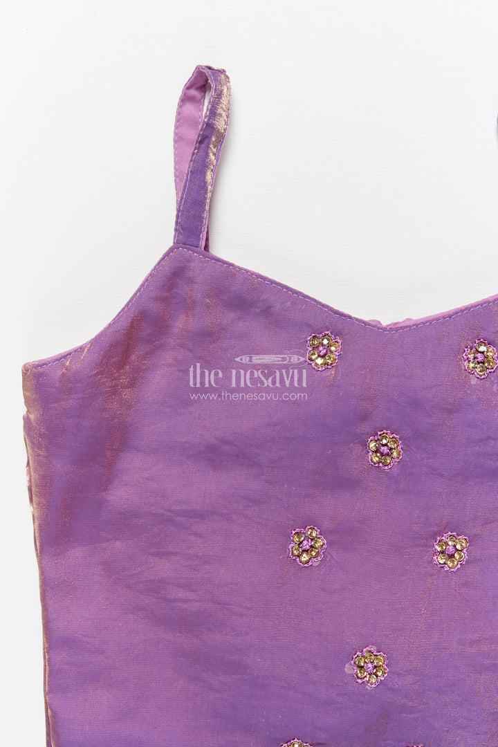 The Nesavu Girls Fancy Lehenga Girls Lehenga Set with Jacket for Festive Weddings Nesavu Nesavu girls lehenga set embroidered jacket weddings festive parties