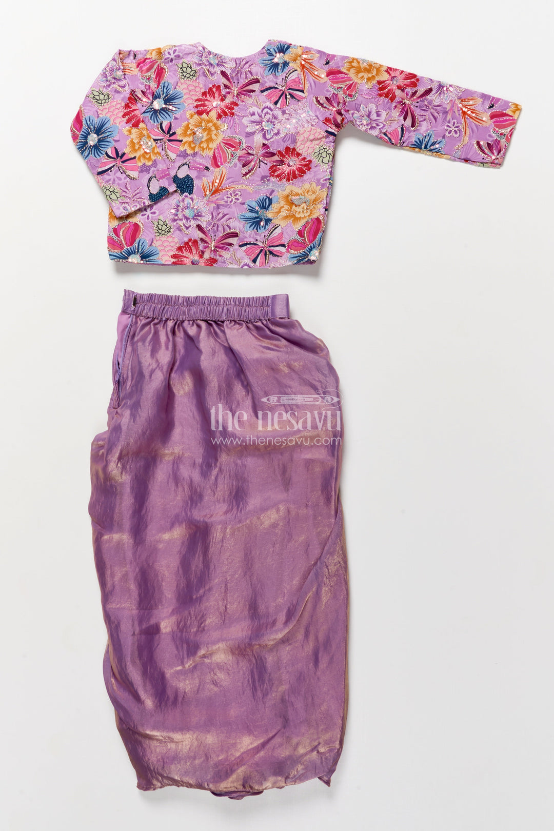 The Nesavu Girls Fancy Lehenga Girls Lehenga Set with Jacket for Festive Weddings Nesavu Nesavu girls lehenga set embroidered jacket weddings festive parties